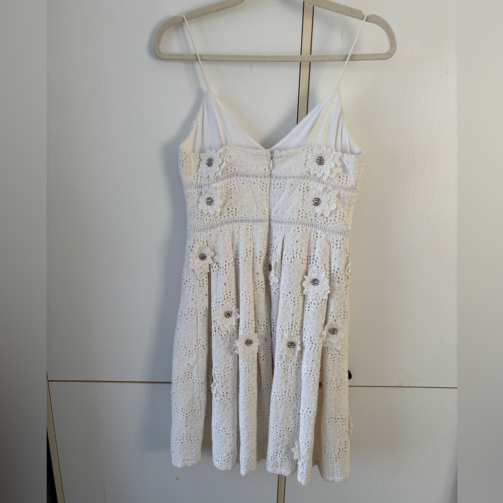 Michael Kors White Eyelet Mini Dress Bridal Cottagecore Romantic Wedding Guest 0 - Picture 6 of 15